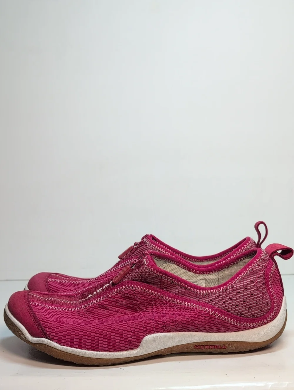 Merrell Lorelei zip Persian Red minimalist sporty sneakers womans size 8 EU 38.5
